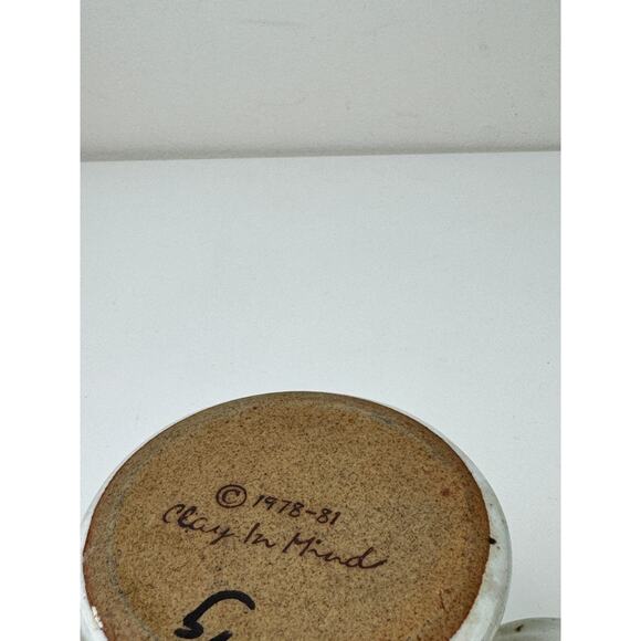VTG 1978-81 Clay in Mind CATHY Cup Ceramic Handmade Studio Pottery Coffee Mug - Picture 7 of 7